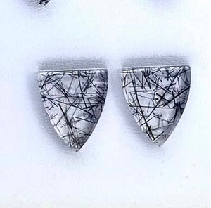 Custom Black Tourmalinated Quartz ‘Winking’ Earrings (Olivia)