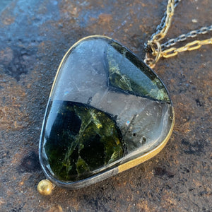 Green Tourmaline in Matrix Necklace