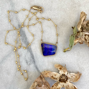 Blue Boulder Opal Necklace