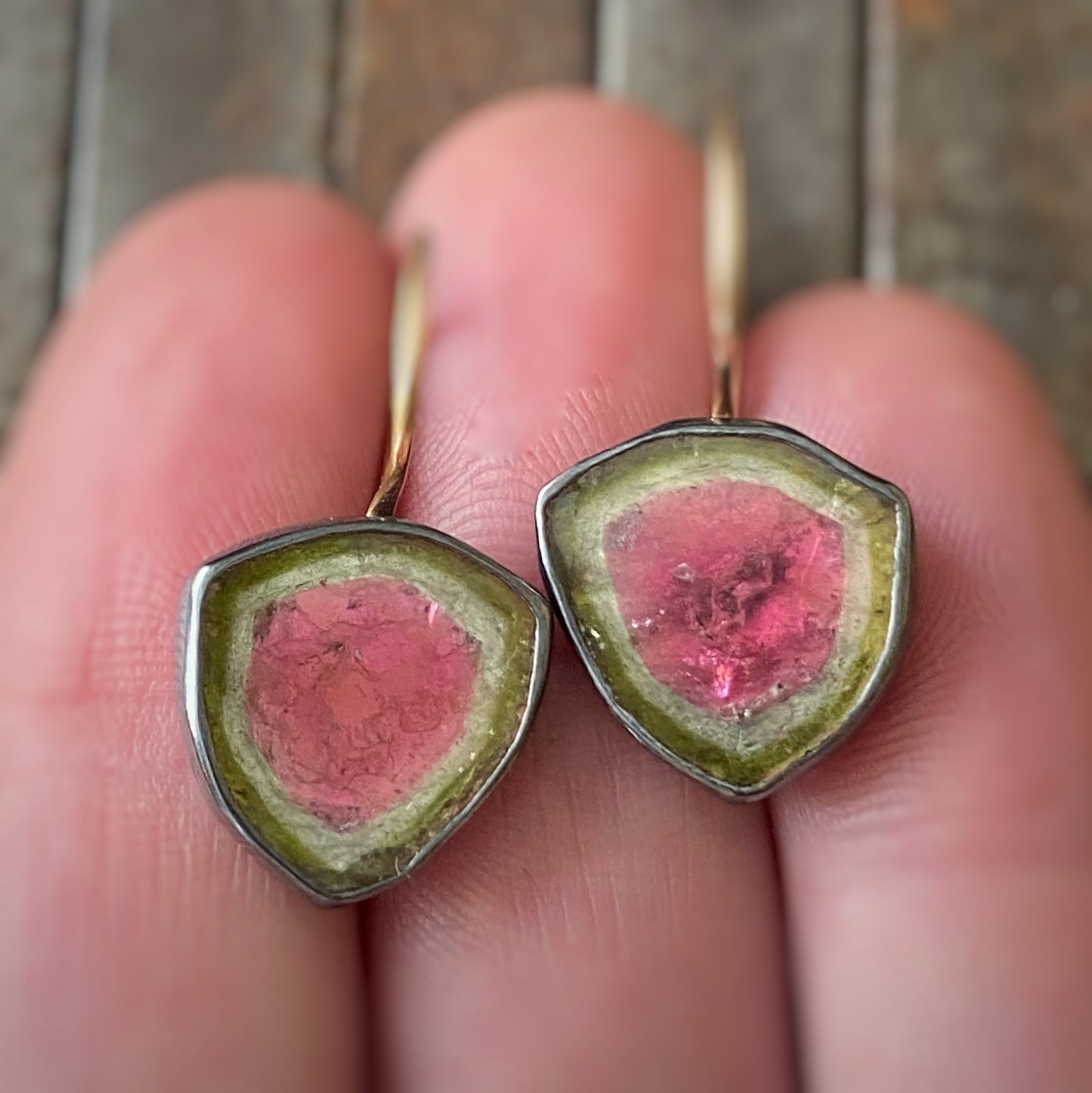 Watermelon Tourmaline Earrings