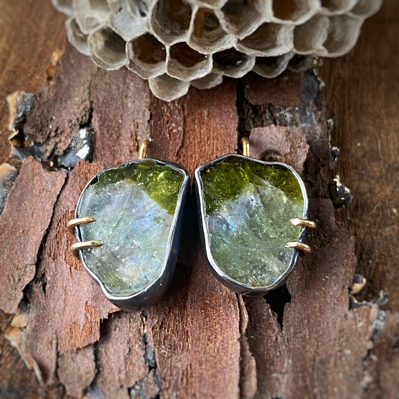 Blue/Green Tourmaline Earrings