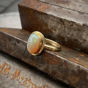 4.5 Ct. Ethiopian Opal Ring in 14K and 22K