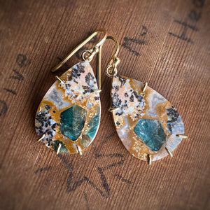 Apatite in Jasper Earrings