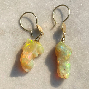 Raw Opal Earrings