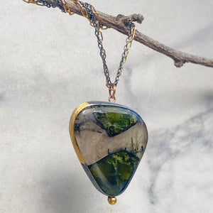 Green Tourmaline in Matrix Necklace