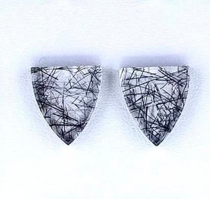 Custom Black Tourmalinated Quartz ‘Winking’ Earrings (Susie)