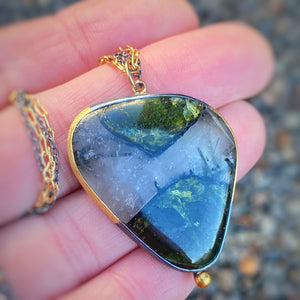 Green Tourmaline in Matrix Necklace