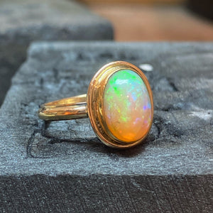 4.5 Ct. Ethiopian Opal Ring in 14K and 22K