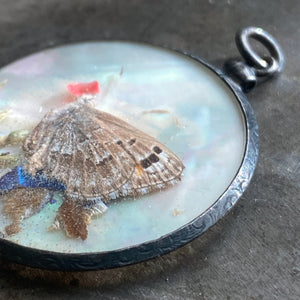 Antique Reversible Butterfly/Moth Pendant
