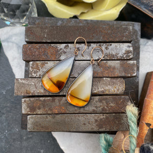 Montana Agate Earrings with Mother of Pearl
