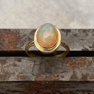 4.5 Ct. Ethiopian Opal Ring in 14K and 22K