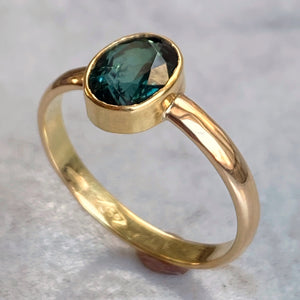 18K/22K 1.39 Ct. Oval Green Tourmaline Ring