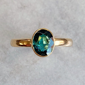 18K/22K 1.39 Ct. Oval Green Tourmaline Ring