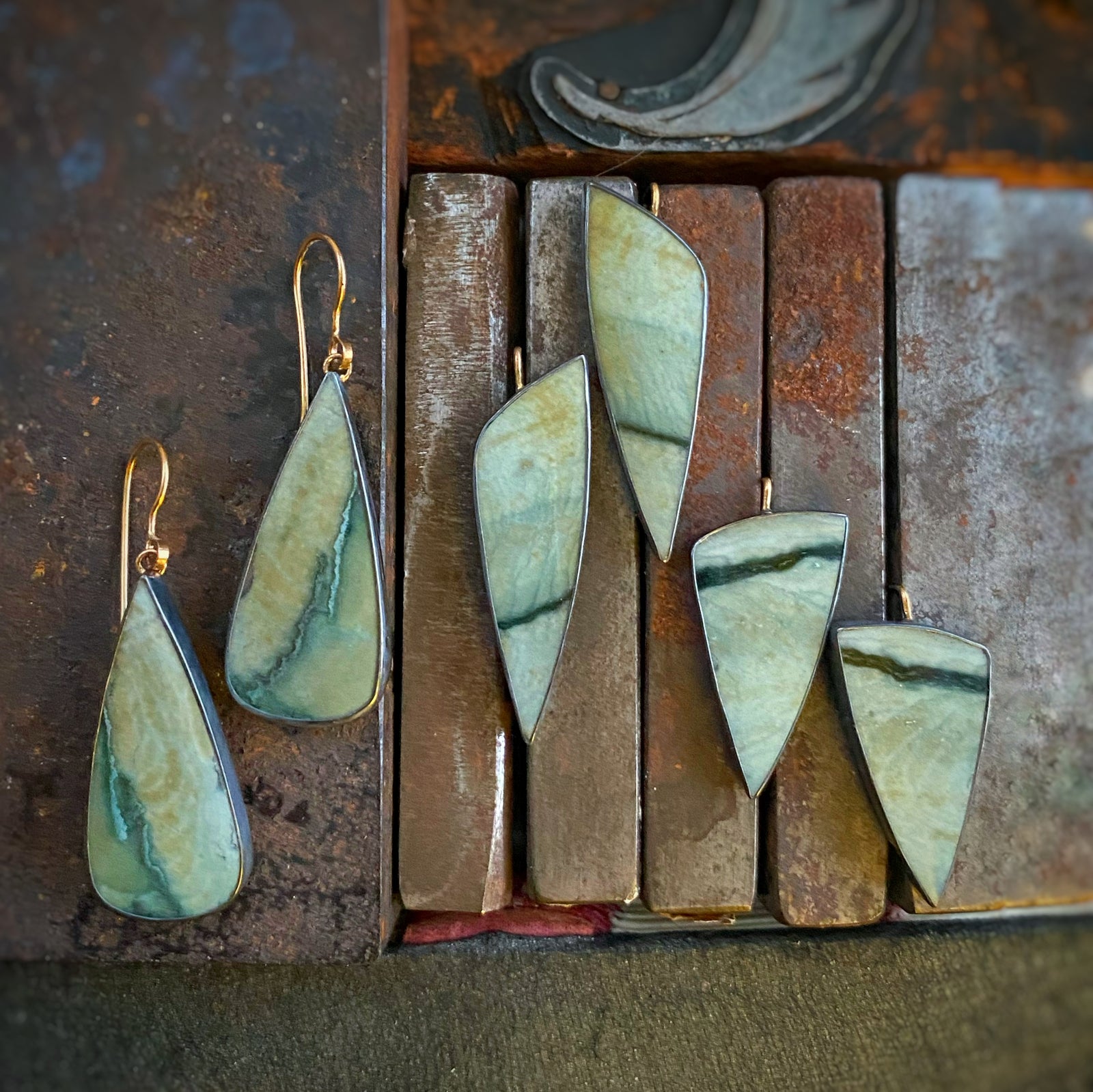 Imperial Green Jasper Earrings