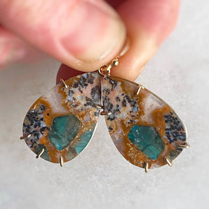 Apatite in Jasper Earrings