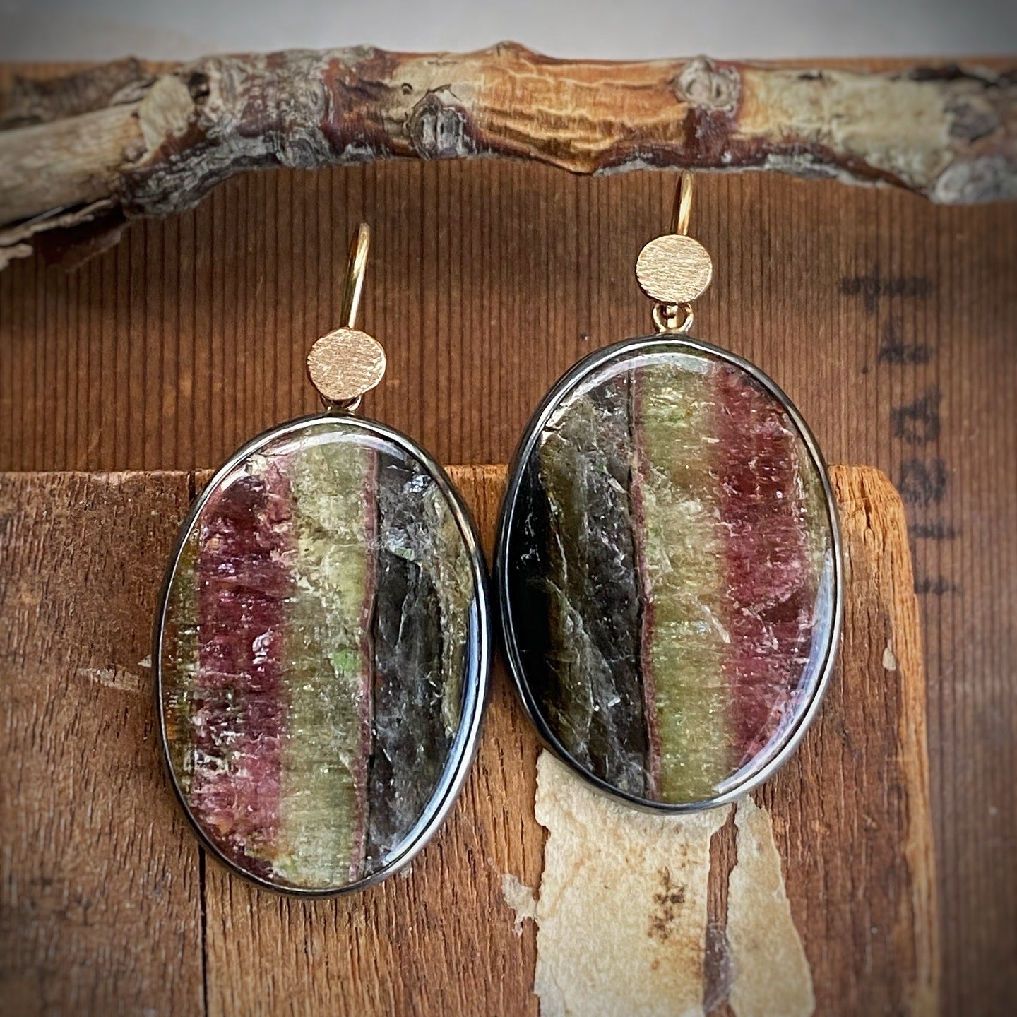 Striped Tourmaline Earrings