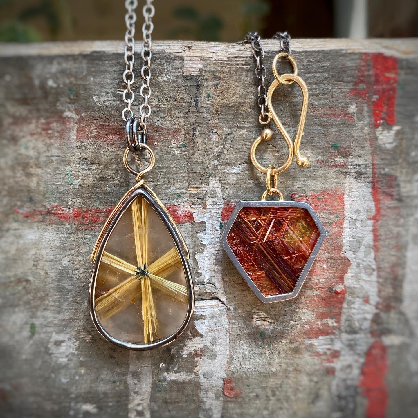 Rutilated Quartz Pendants