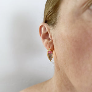 Fuschia/Smoke Tourmaline Earrings