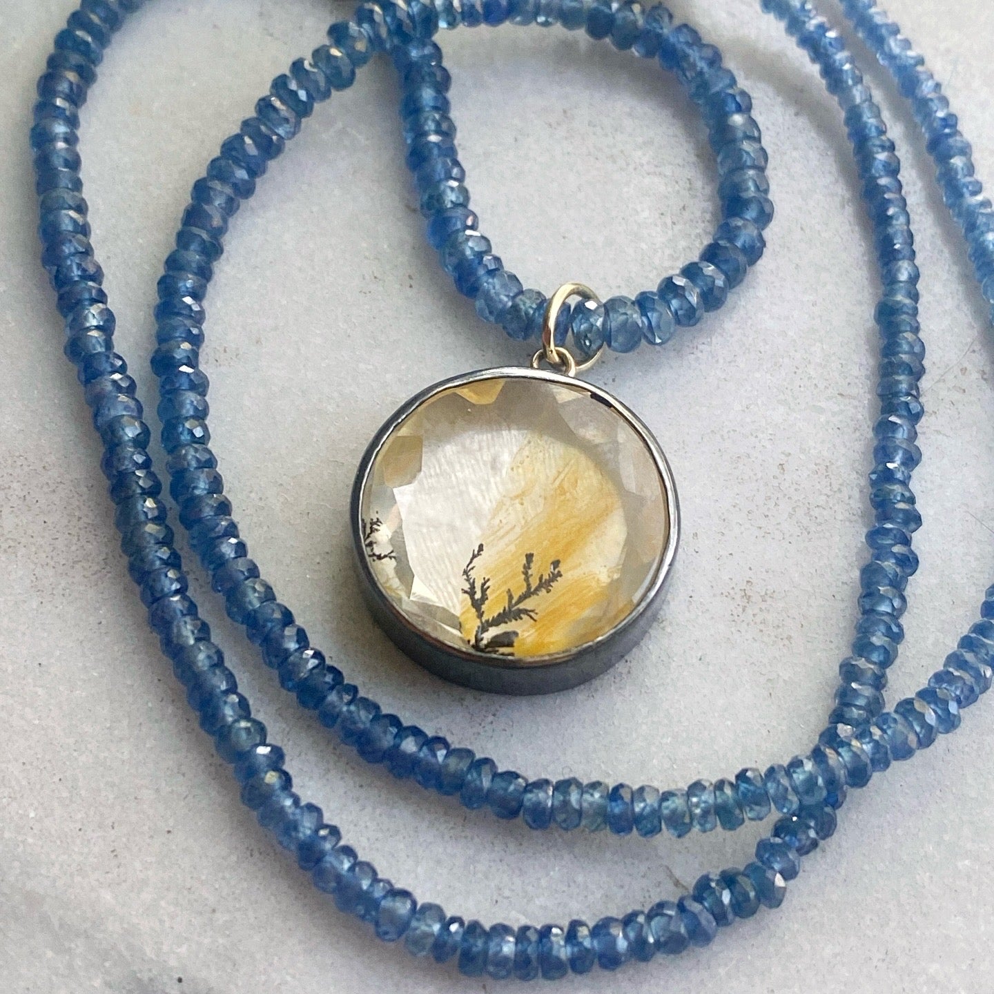 Faceted Dendritic Quartz Pendant
