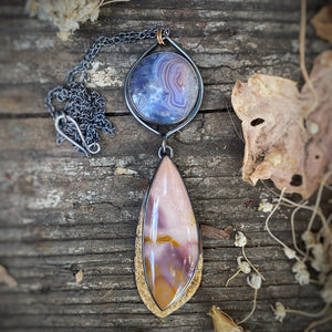Lace Agate and Mookaite Necklace