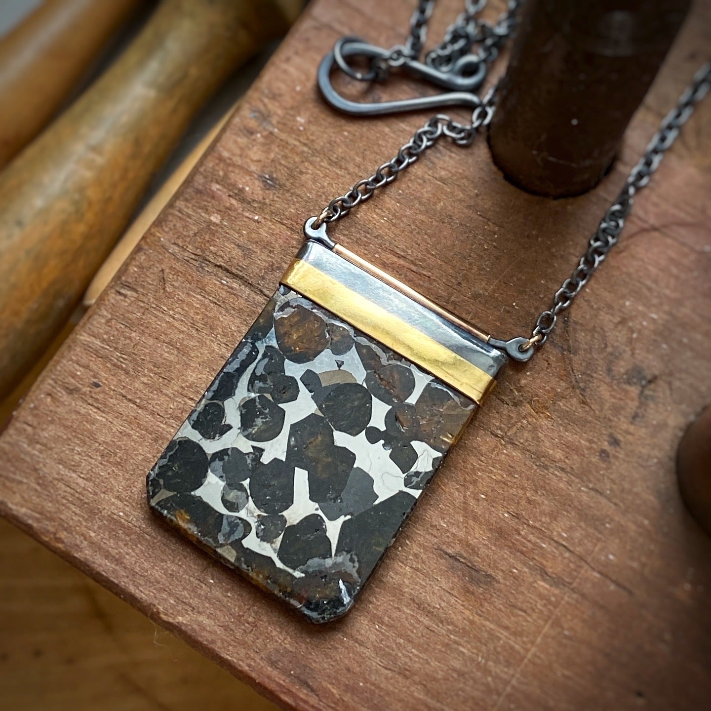 Sericho Pallasite Meteorite Necklace