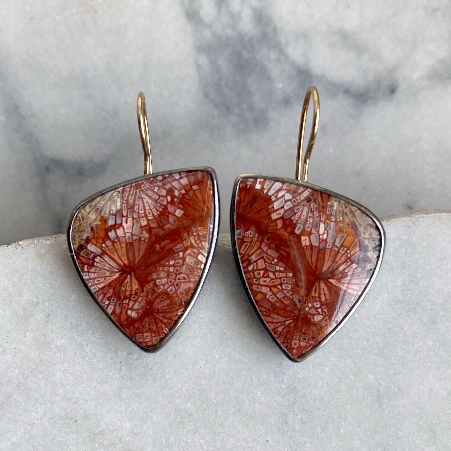 Fossilized Coral Earrings