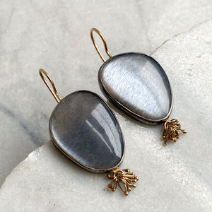 Silver Feldspar Earrings