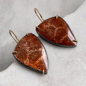 Ombré Fossilized Coral Earrings
