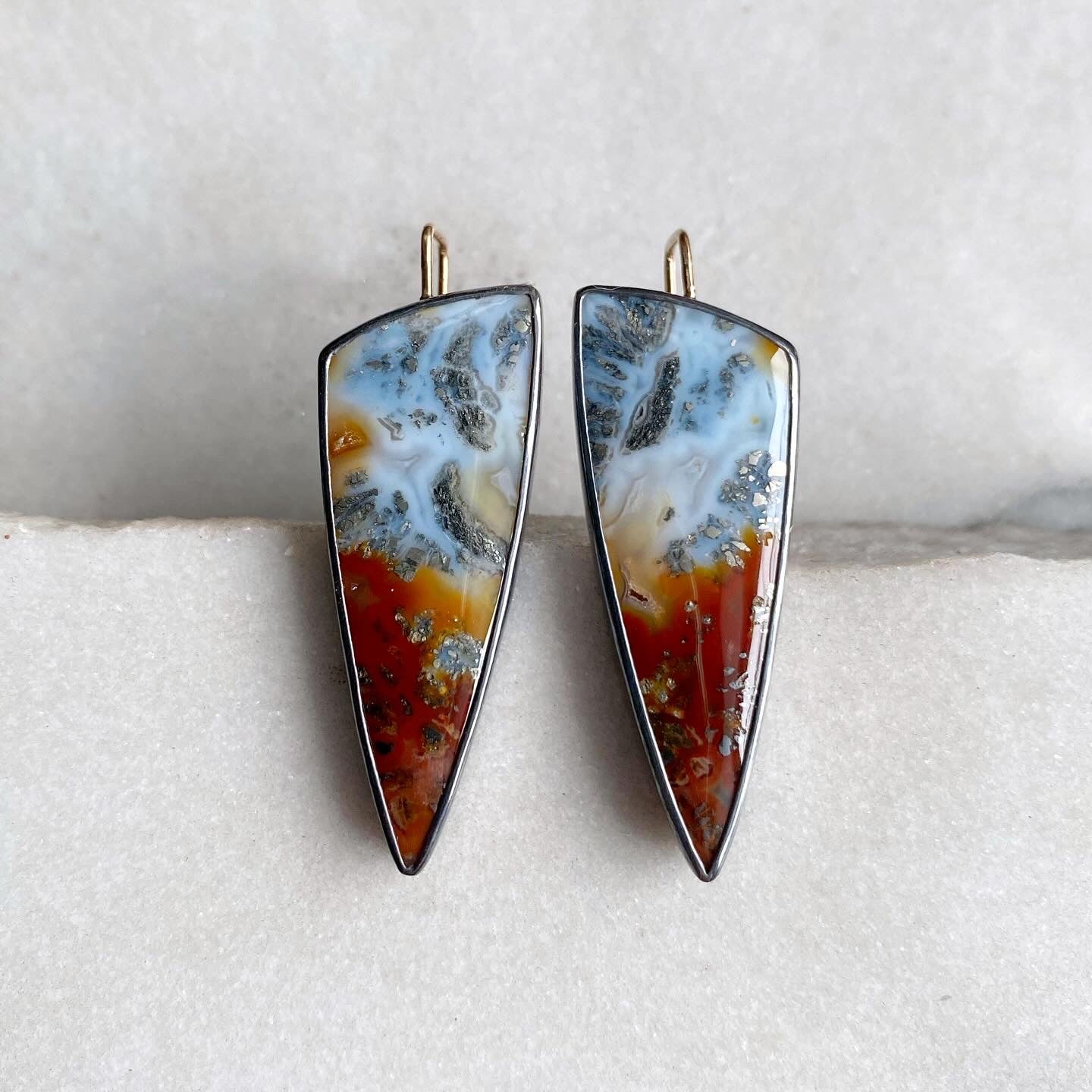 Marcasite in Agate Earrings