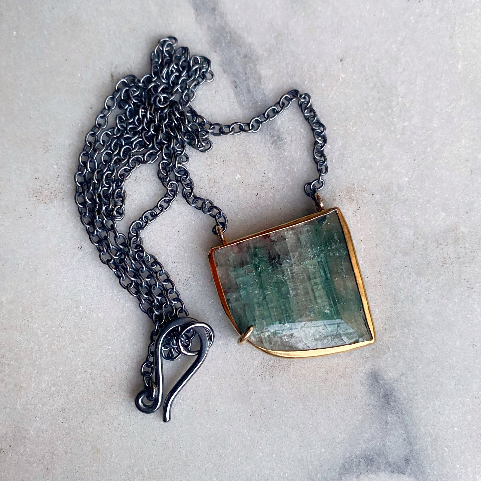 Seafoam Green Tourmaline Necklace