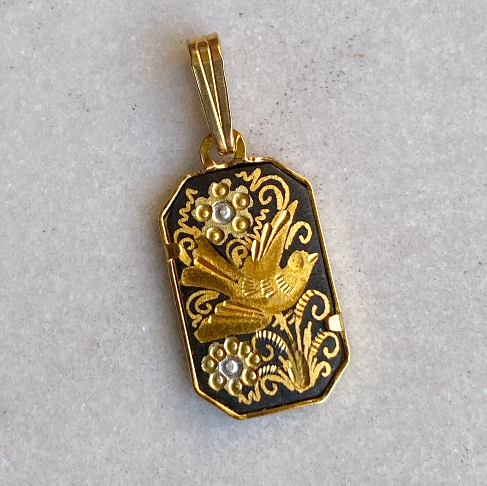 Damascening Bird Pendant