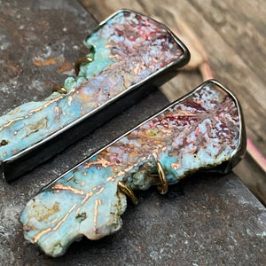 Native Copper in Chrysocolla Earrings
