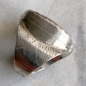 Hand-engraved Amber Ring