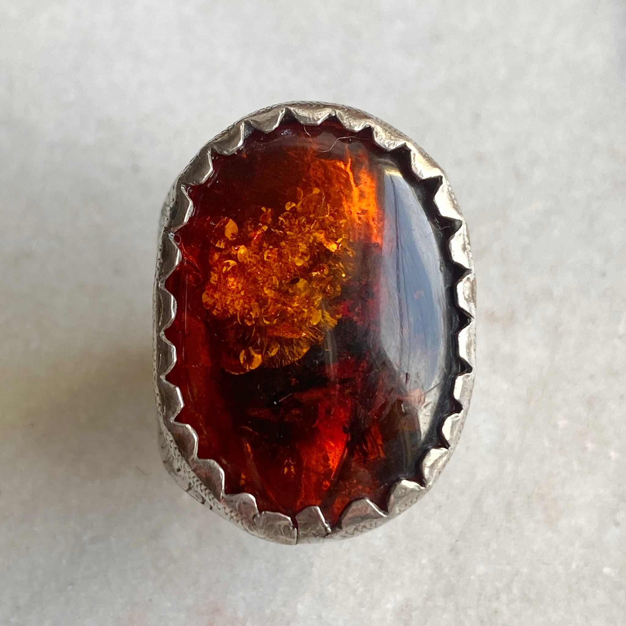 Hand-engraved Amber Ring - Mavens