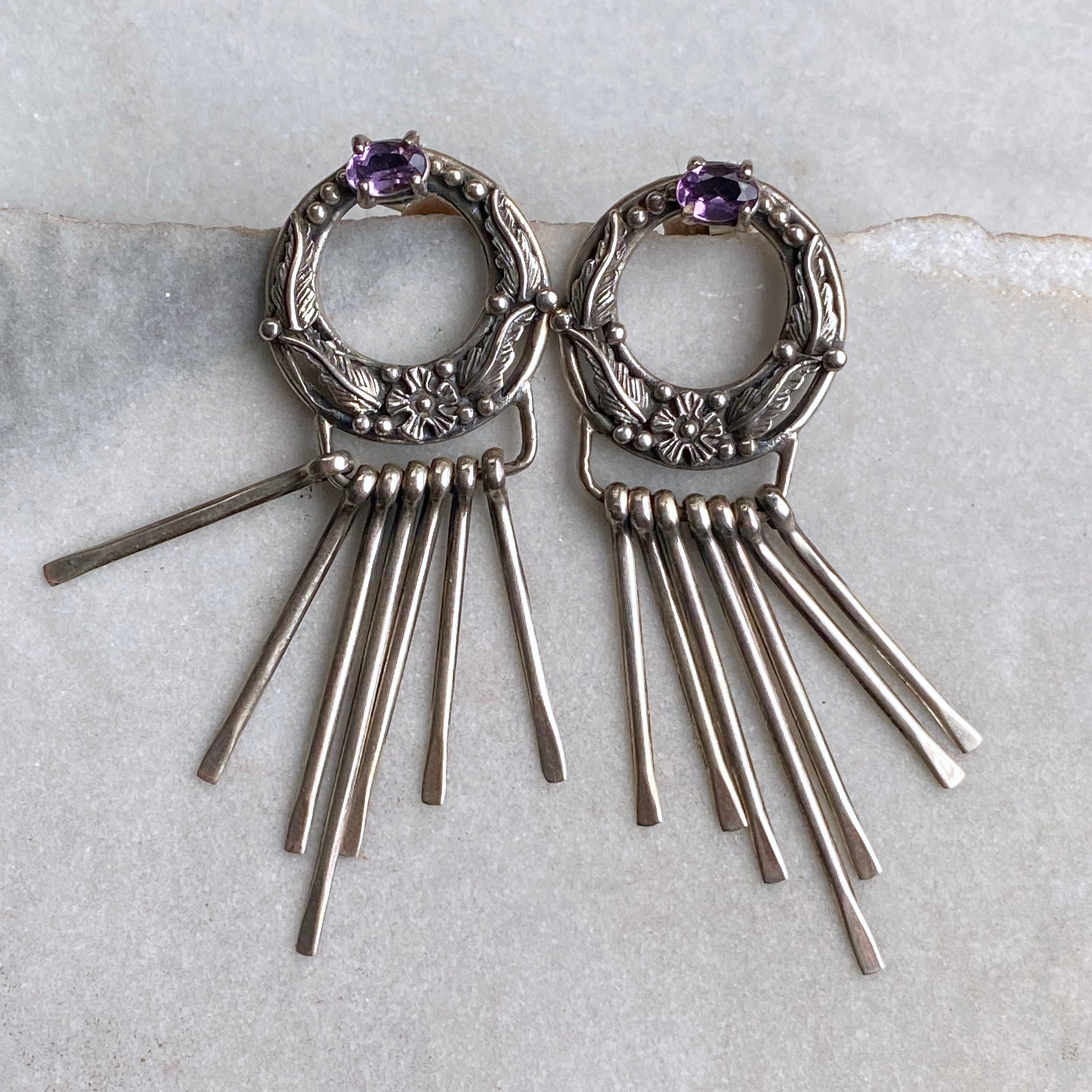 Amethyst Fringe Earrings