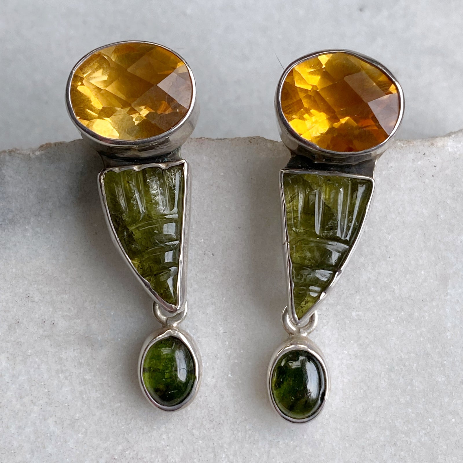 Citrine and Tourmaline Earrings