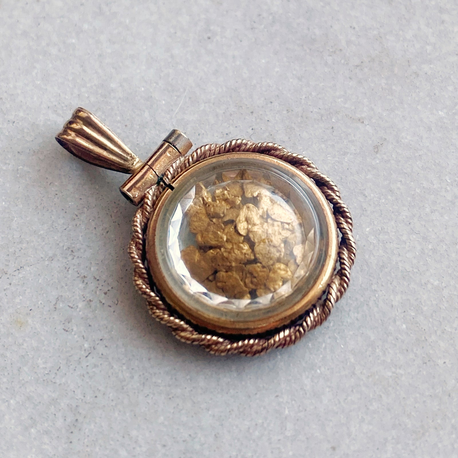 24K Gold Nuggets in 14K Locket