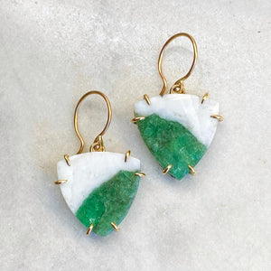 Emerald in Quartz Earrings