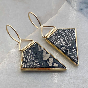 Meteorite Earrings in 22K