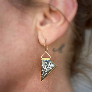 Meteorite Earrings in 22K