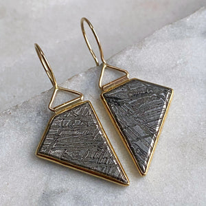 Meteorite Earrings in 22K