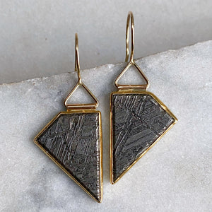 Meteorite Earrings in 22K