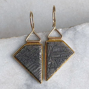 Meteorite Earrings in 22K