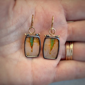 Amazonite in Quartz Earrings