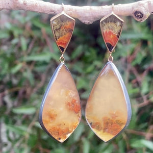 Dendritic Agate and Copper in Quartz Earrings