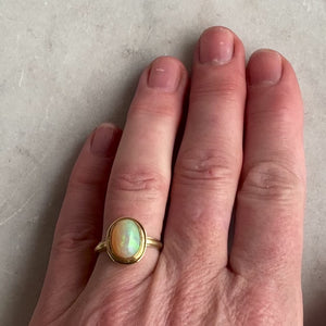 4.5 Ct. Ethiopian Opal Ring in 14K and 22K