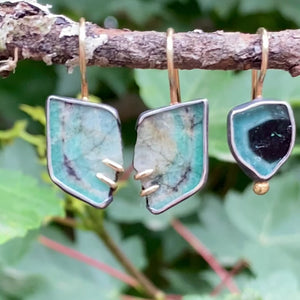 Baby Emerald Slice Earrings