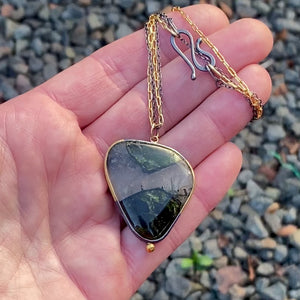 Green Tourmaline in Matrix Necklace