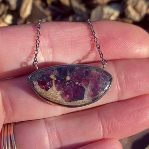 Freeform Magenta Tourmaline in Matrix Necklace