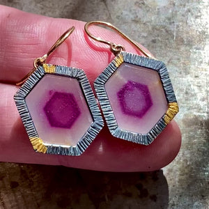 Small Raspberry Sheen Sapphire Earrings